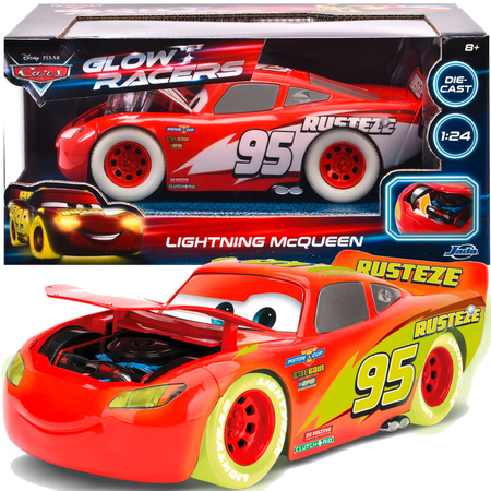 Disney Cars Auta metalowy samochód świecący w ciemności 1:24 Zygzak McQueen