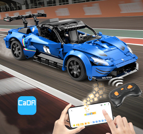 Klocki konstrukcyjne CaDA wyścigówka Samochód wyścigowy zdalnie sterowany Maserati GT2 Auto sportowe 549 elementów RC