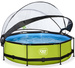 Basen ogrodowy okrągły 300x76 cm z pompą filtrującą i zadaszeniem zielony