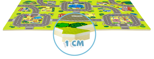 Humbi Puzzle piankowe Duża mata piankowa Miasto Uliczki 31,5 x 31,5 x 1cm 18 szt.