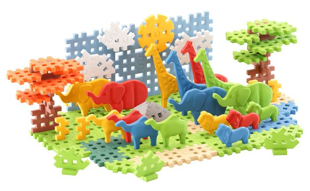 Klocki konstrukcyjne Mini Waffle Savanna 100 elementów Marioinex