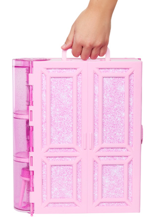 Barbie duży zestaw Szafa Marzeń z lalką przenośna garderoba Dream Closet 25+ elementów