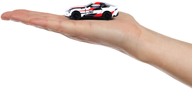 Zestaw 5 metalowych pojazdów wyścigówki sportowe resoraki Toyota Racing Supra Corolla GT na prezent