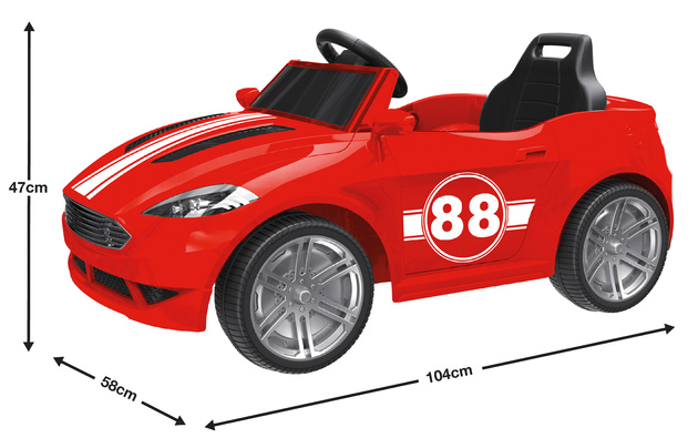 EVO Samochód dla dziecka auto na akumulator kabriolet cabrio czerwony ze światłami i dźwiękami