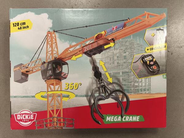 OUTLET Mega Crane Dźwig Żuraw z dźwiękiem zdalnie sterowany 120 cm + pilot USZKODZONE OPAKOWANIE