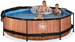 Basen ogrodowy okrągły 300x76 cm z pompą filtrującą i markizą brązowy