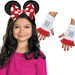 Disney Myszka Minnie zestaw: opaska z kokardką + rękawiczki bez palców, karnawał