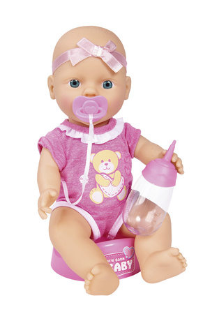 Lalka New Born Baby Słodziutki Bobas 30cm + Akcesoria Nocnik Smoczek Butelka Zestaw Do Opieki Mata Do Przewijania Pieluszki