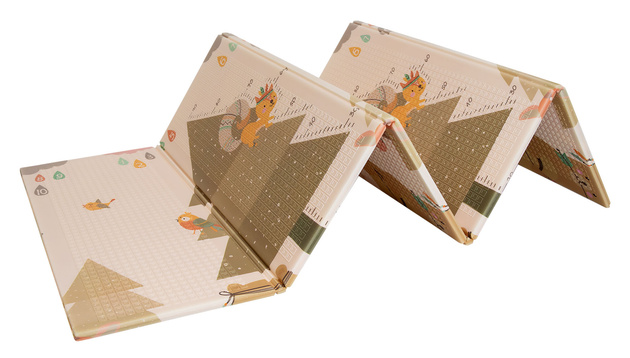 Dwustronna Składana Mata Edukacyjna z pianki XPE Podłogowa Bezpieczna 180x200 wieś las Humbi