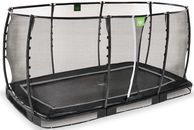 Trampolina ogrodowa z siatką zabezpieczającą do gruntu Allure Premium 244x427 cm czarna