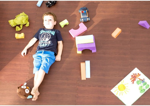 Humbi Puzzle piankowe Mata piankowa panele ciemne 62 x 62 x 1 cm 4 szt.