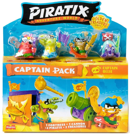 Piratix Adventure World Golden Treasure zestaw kapitanów 4 figurki+ akcesoria