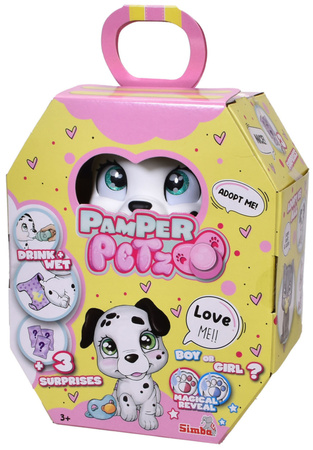 Pamper Petz Piesek Dalmatyńczyk z pieluszkowego gangu 20 cm + akcesoria