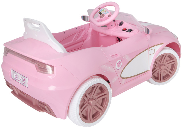 EVO Samochód dla dziecka auto na akumulator kabriolet cabrio różowy ze światłami i dźwiękami