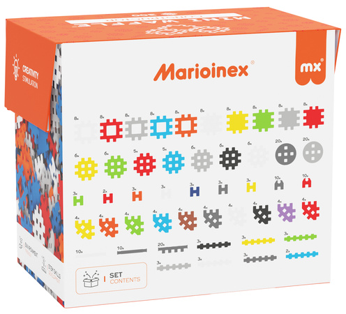 Klocki konstrukcyjne Mini Waffle zestaw Konstruktor 300 elementów Marioinex