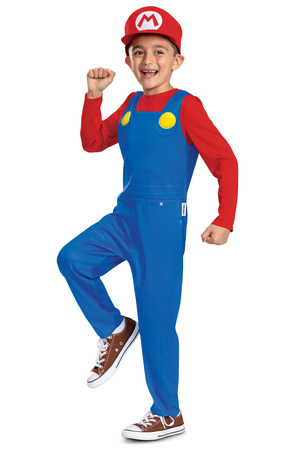 Super Mario czerwony kostium, strój karnawałowy przebranie Mario 127-136 cm 7-8 lat