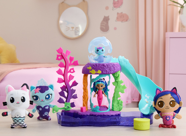 Koci Domek Gabi Film Zestaw Kolorowe Akwarium Figurki Gabi Syrenkotka + akcesoria Gabby's Dollhouse the Movie