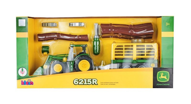 Klein 3906 John Deere Traktor z dwiema przyczepami Do skręcania