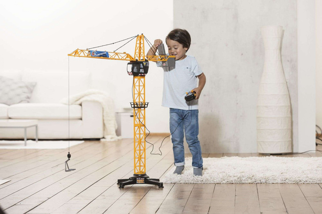 Żuraw Dźwig budowlany dla dzieci 100 cm sterowany pilotem z dźwiękiem