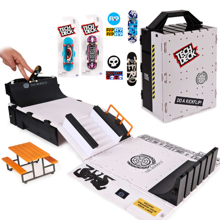 Skatepark Fingerboard Zestaw Rozkładany Rampa + deska The Berrics Tech Deck+ GRATIS 2 deskorolki 