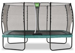 Trampolina ogrodowa z siatką zabezpieczającą na nóżkach Allure Classic 244x427 cm zielona