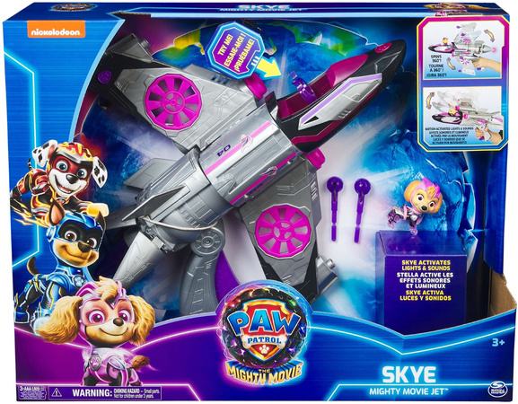 Psi Patrol The Mighty Movie Wielki Film Figurka Chase i Skye Interaktywne autka Deluxe światło dźwięk