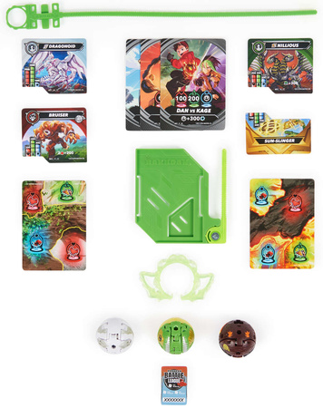 Zestaw Bakugan Starter Pack Gra strategiczna zestaw startowy 3 figurki Special Attack Nillious
