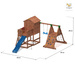 Plac zabaw drewniany duży MyHouse Spider domek, huśtawka, zjeżdżalnia, drabinka, ścianka i siatka wspinaczkowa