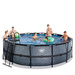 Basen ogrodowy okrągły 450x122 cm z pompą piaskową i drabinką szary