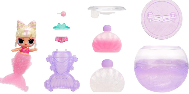 L.O.L. Surprise Mały Zestaw błękitna kula Mermaids laleczka + 8 Niespodzianek