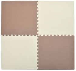 Mata piankowa podłogowa Humbi 120x120 Duże puzzle piankowe wodoodporne bezpieczne 4 szt. kremowy / ciemnobeżowy