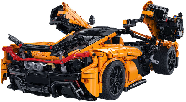 Klocki konstrukcyjne CaDA Pomarańczowy duży samochód 46 cm Wyścigówka Auto Sportowe Autko Wyścigowe Assassin XR Pojazd RC 3617 elementów