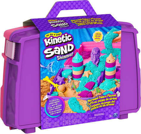 Piasek Kinetyczny Zamek Syrenki Walizka Pałac Kinetic Sand 934g + akcesoria