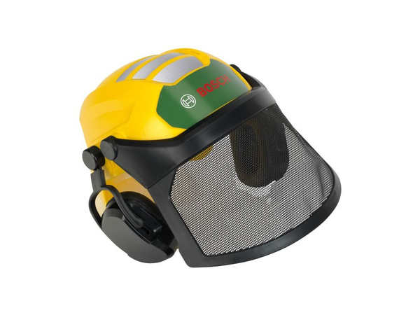 Klein Bosch kask zabawkowy drwala z przyłbicą ochronną i nausznikami