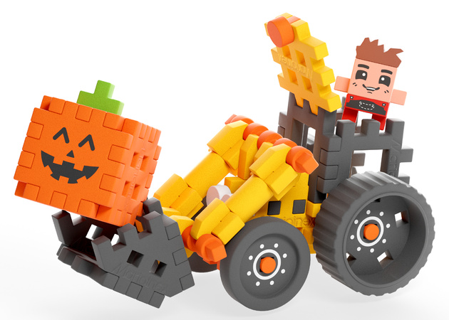 Klocki konstrukcyjne Mini Waffle Farmer Ładowarka czołowa 50 elementów Marioinex