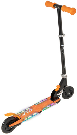 EVO Składana Regulowana Dwukołowa Hulajnoga dla Dzieci Light Flash Pomarańczowy Świecący Podest
