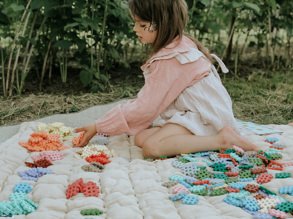 Klocki konstrukcyjne Mini Waffle zestaw w pastelowych kolorach 300 elementów Marioinex
