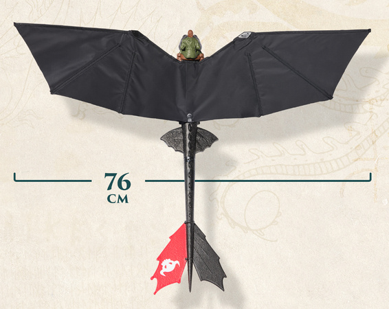 Latający Szczerbatek Interaktywny RC Figurka Jak Wytresować Smoka Skrzydła 76 Cm Toothless