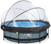 Basen ogrodowy okrągły 300x76 cm z pompą filtrującą i zadaszeniem szary