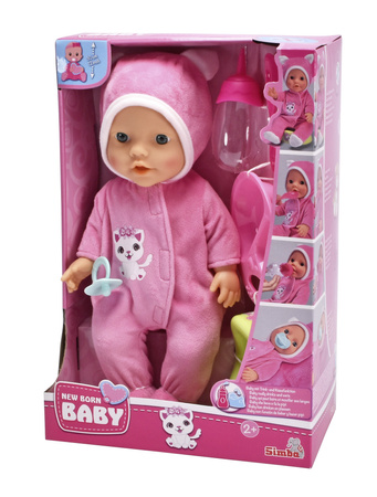 Lalka New Born Baby Słodki Bobas w Piżamie 30 cm z Akcesoriami