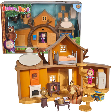 Masza i Niedźwiedź Duży dwupoziomowy dom domek Niedźwiedzia Maszy z dźwiękiem