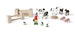 Drewniana Farma Zagroda + figurki zwierzątka wiejskie gospodarstwo domowe 23 elementy