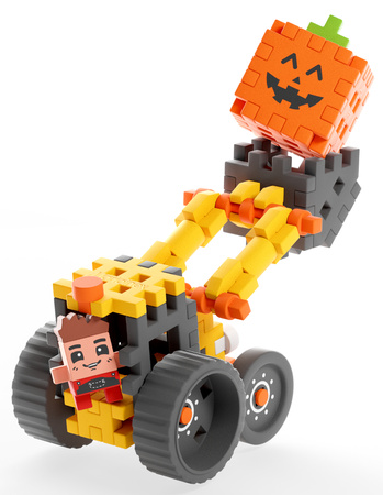 Klocki konstrukcyjne Mini Waffle Farmer Ładowarka czołowa 50 elementów Marioinex