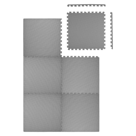 Mata piankowa podłogowa Humbi 180x120 Duże puzzle piankowe wodoodporne bezpieczne 6 szt. ciemnoszary