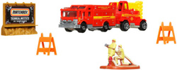 Zestaw Matchbox Adventure MBX Fire Rescue pojazdy Straż Pożarna+ akcesoria