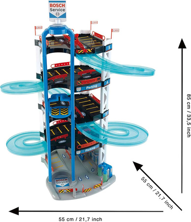 OUTLET Garaż Parking XXL Bosch Service 5-poziomowy 85 cm Klein + 2 autka USZKODZONE OPAKOWANIE
