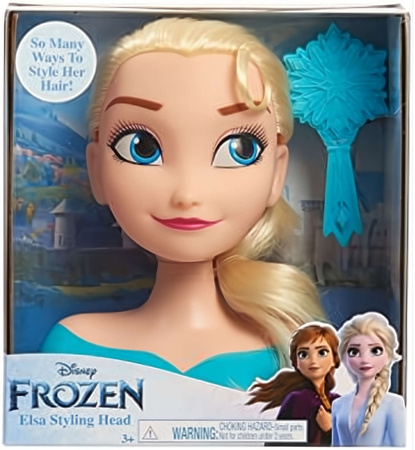OUTLET Lalka Głowa do czesania i stylizacji włosów Księżniczka Disney Elsa Kraina Lodu +szczotka USZKODZONE OPAKOWANIE