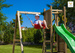 Plac zabaw drewniany duży Funny3 zjeżdżalnia, huśtawka, ścianka do wspinaczki