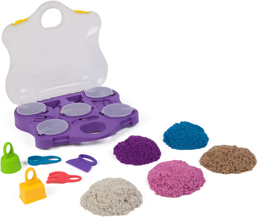 Piasek Kinetyczny Zestaw Foremki 5 Kolorów W Walizce Kinetic Sand 907g