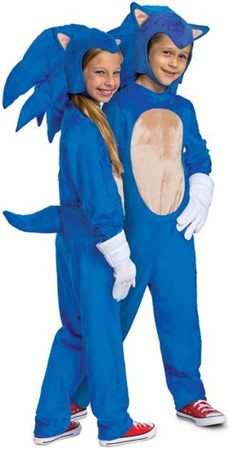 OUTLET Strój karnawałowy Sonic dla chłopca dziewczynki Jeż Kostium Przebranie 125-135 cm (7-8 lat) POWYSTAWOWY